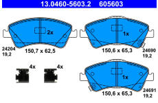 Sada brzdových platničiek kotúčovej brzdy ATE 13.0460-5603.2