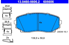 Sada brzdových destiček, kotoučová brzda ATE 13.0460-5606.2