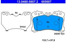 Sada brzdových platničiek kotúčovej brzdy ATE 13.0460-5607.2