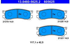 Sada brzdových destiček, kotoučová brzda ATE 13.0460-5625.2