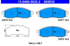 Sada brzdových destiček, kotoučová brzda ATE 13.0460-5632.2