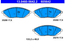 Sada brzdových destiček, kotoučová brzda ATE 13.0460-5642.2