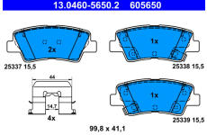 Sada brzdových platničiek kotúčovej brzdy ATE 13.0460-5650.2