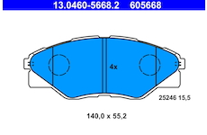 Sada brzdových destiček, kotoučová brzda ATE 13.0460-5668.2