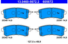 Sada brzdových destiček, kotoučová brzda ATE 13.0460-5672.2