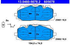 Sada brzdových platničiek kotúčovej brzdy ATE 13.0460-5678.2
