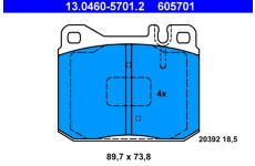 Sada brzdových platničiek kotúčovej brzdy ATE 13.0460-5701.2