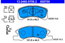 Sada brzdových destiček, kotoučová brzda ATE ATE 13.0460-5709.2