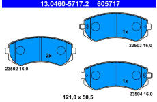 Sada brzdových platničiek kotúčovej brzdy ATE 13.0460-5717.2
