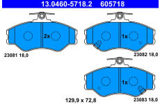 Sada brzdových destiček, kotoučová brzda ATE 13.0460-5718.2