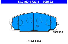 Sada brzdových destiček, kotoučová brzda ATE 13.0460-5722.2