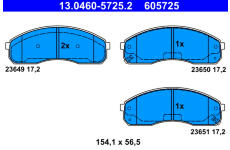 Sada brzdových platničiek kotúčovej brzdy ATE 13.0460-5725.2