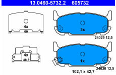 Sada brzdových platničiek kotúčovej brzdy ATE 13.0460-5732.2