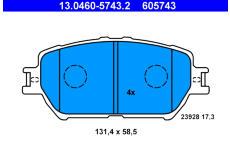 Sada brzdových platničiek kotúčovej brzdy ATE 13.0460-5743.2