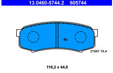 Sada brzdových destiček, kotoučová brzda ATE ATE 13.0460-5744.2
