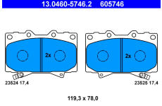 Sada brzdových platničiek kotúčovej brzdy ATE 13.0460-5746.2