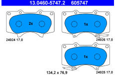 Sada brzdových platničiek kotúčovej brzdy ATE 13.0460-5747.2