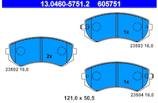Sada brzdových destiček, kotoučová brzda ATE 13.0460-5751.2