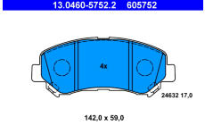 Sada brzdových destiček, kotoučová brzda ATE ATE 13.0460-5752.2