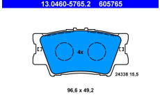 Sada brzdových destiček, kotoučová brzda ATE ATE 13.0460-5765.2
