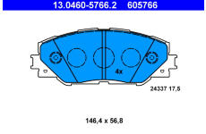 Sada brzdových destiček, kotoučová brzda ATE 13.0460-5766.2