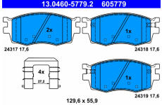 Sada brzdových platničiek kotúčovej brzdy ATE 13.0460-5779.2