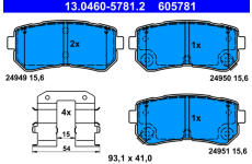 Sada brzdových platničiek kotúčovej brzdy ATE 13.0460-5781.2