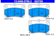 Sada brzdových destiček, kotoučová brzda ATE 13.0460-5790.2