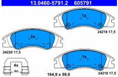 Sada brzdových platničiek kotúčovej brzdy ATE 13.0460-5791.2