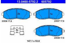 Sada brzdových destiček, kotoučová brzda ATE 13.0460-5792.2