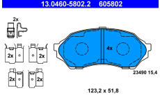 Sada brzdových destiček, kotoučová brzda ATE 13.0460-5802.2