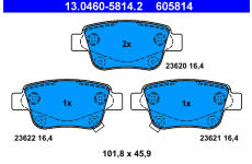 Sada brzdových destiček, kotoučová brzda ATE ATE 13.0460-5814.2