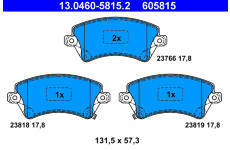 Sada brzdových platničiek kotúčovej brzdy ATE 13.0460-5815.2