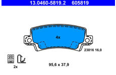 Sada brzdových platničiek kotúčovej brzdy ATE 13.0460-5819.2