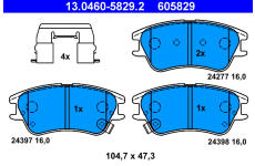 Sada brzdových platničiek kotúčovej brzdy ATE 13.0460-5829.2