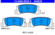 Sada brzdových platničiek kotúčovej brzdy ATE 13.0460-5835.2