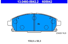 Sada brzdových destiček, kotoučová brzda ATE 13.0460-5842.2