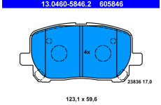 Sada brzdových destiček, kotoučová brzda ATE ATE 13.0460-5846.2