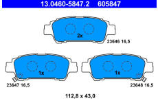Sada brzdových platničiek kotúčovej brzdy ATE 13.0460-5847.2
