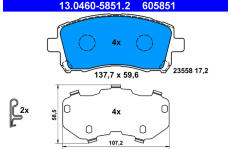 Sada brzdových platničiek kotúčovej brzdy ATE 13.0460-5851.2