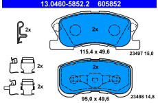 Sada brzdových platničiek kotúčovej brzdy ATE 13.0460-5852.2