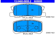 Sada brzdových platničiek kotúčovej brzdy ATE 13.0460-5855.2