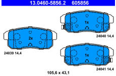 Sada brzdových platničiek kotúčovej brzdy ATE 13.0460-5856.2
