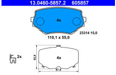 Sada brzdových platničiek kotúčovej brzdy ATE 13.0460-5857.2