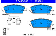 Sada brzdových destiček, kotoučová brzda ATE 13.0460-5861.2