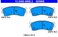 Sada brzdových platničiek kotúčovej brzdy ATE 13.0460-5868.2