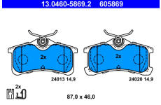 Sada brzdových destiček, kotoučová brzda ATE 13.0460-5869.2