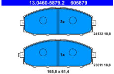 Sada brzdových platničiek kotúčovej brzdy ATE 13.0460-5879.2