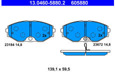 Sada brzdových destiček, kotoučová brzda ATE 13.0460-5880.2