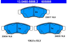Sada brzdových destiček, kotoučová brzda ATE 13.0460-5888.2